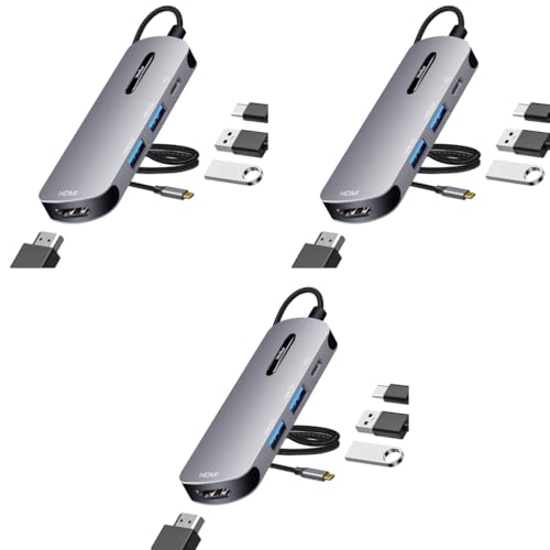 Verilux® USB C HUB 4 in 1 to HDMI Adapter with 4K 30Hz HDMI 2.0 3.0 Multiple Port Type for Laptop with PD 100W Data 20CM Long Cable MacBook Pro Air 3 PCS Verilux® USB C HUB 4 in 1 to HDMI Adapter with 4K 30Hz HDMI 2.0 3.0 Multiple Port Type for Laptop with PD 100W Data 20CM Long Cable MacBook Pro Air 3 PCS